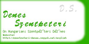 denes szentpeteri business card